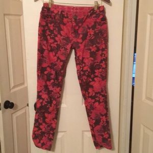 Floral Aztec reversible skinny pant